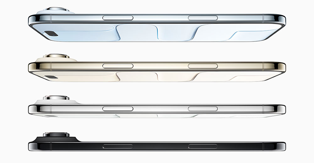 Apple's iPhone Air is available in four polished titanium finishes, each with a refined mirrored look.