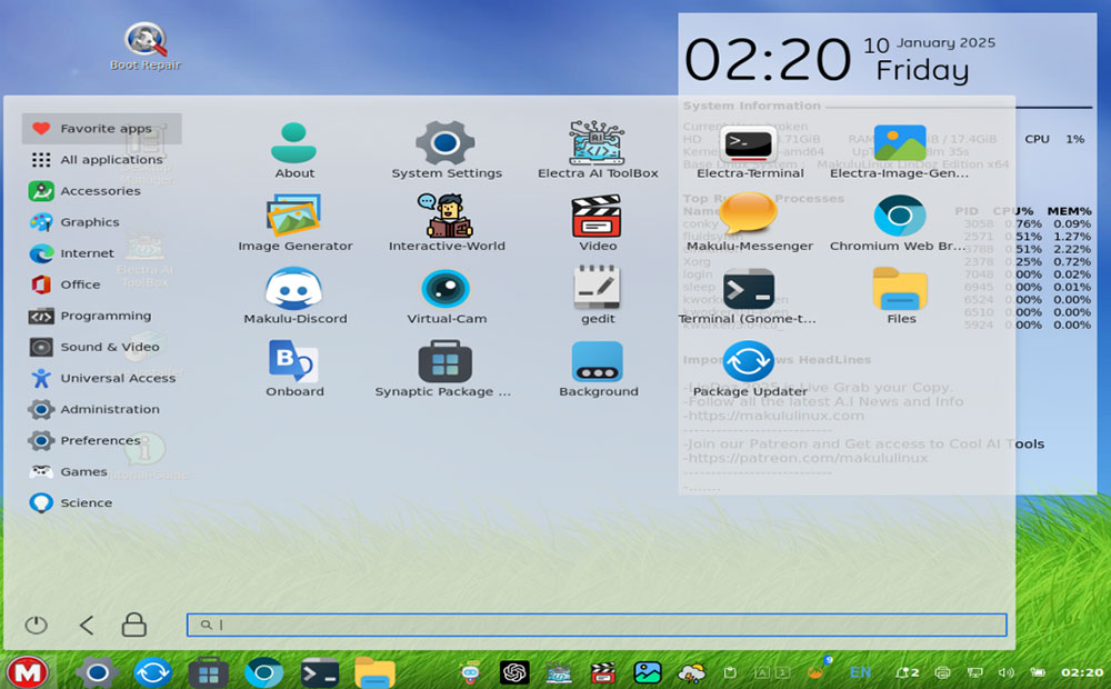 LinDoz 2025 Cinnamon desktop screenshot