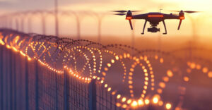 drone patroling at border fence